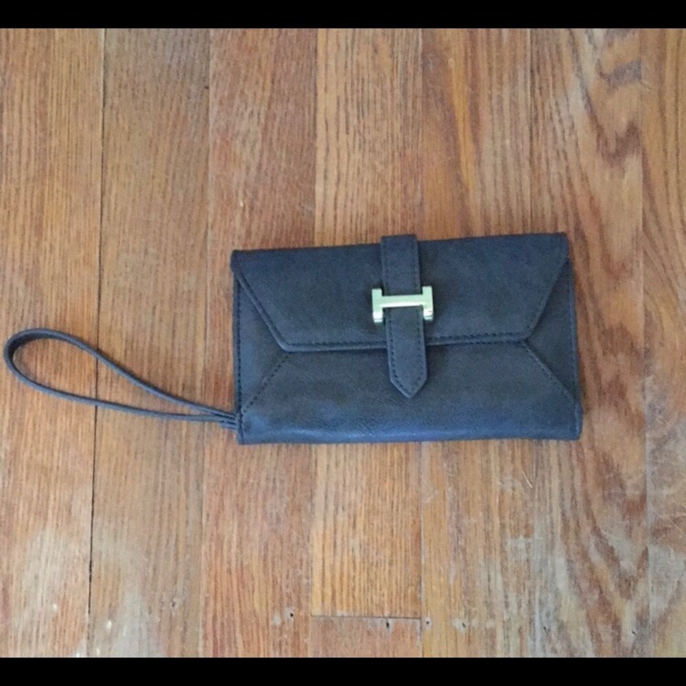 Little Gray Wallet Clutch - about 7in. across